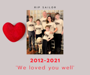 Walsh Family Dog, Sailor - RIP 2021