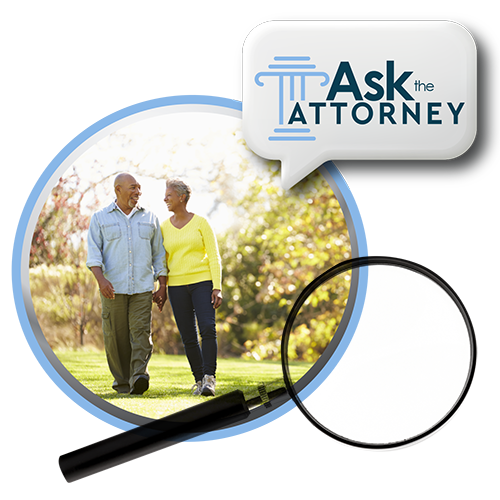Ask the Attorney - Mature couple walking on a trail hand in hand
