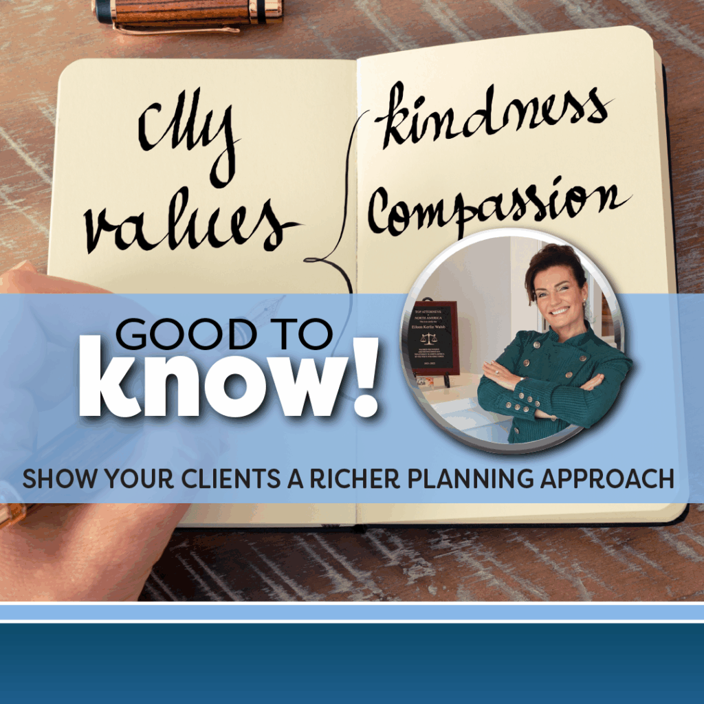 Good to Know! Picture of Notebook with the words My Values - Kindness and Compassion Written on the Pages in script