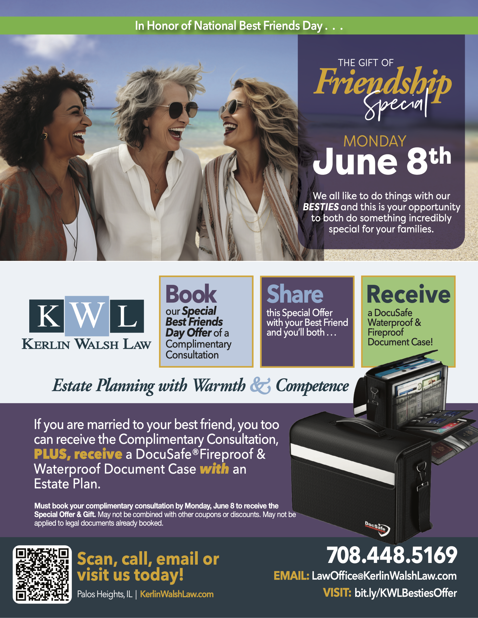 Friends enjoying time on the beach together - in honor of national best friends day - the gift of friendship special for June 8th