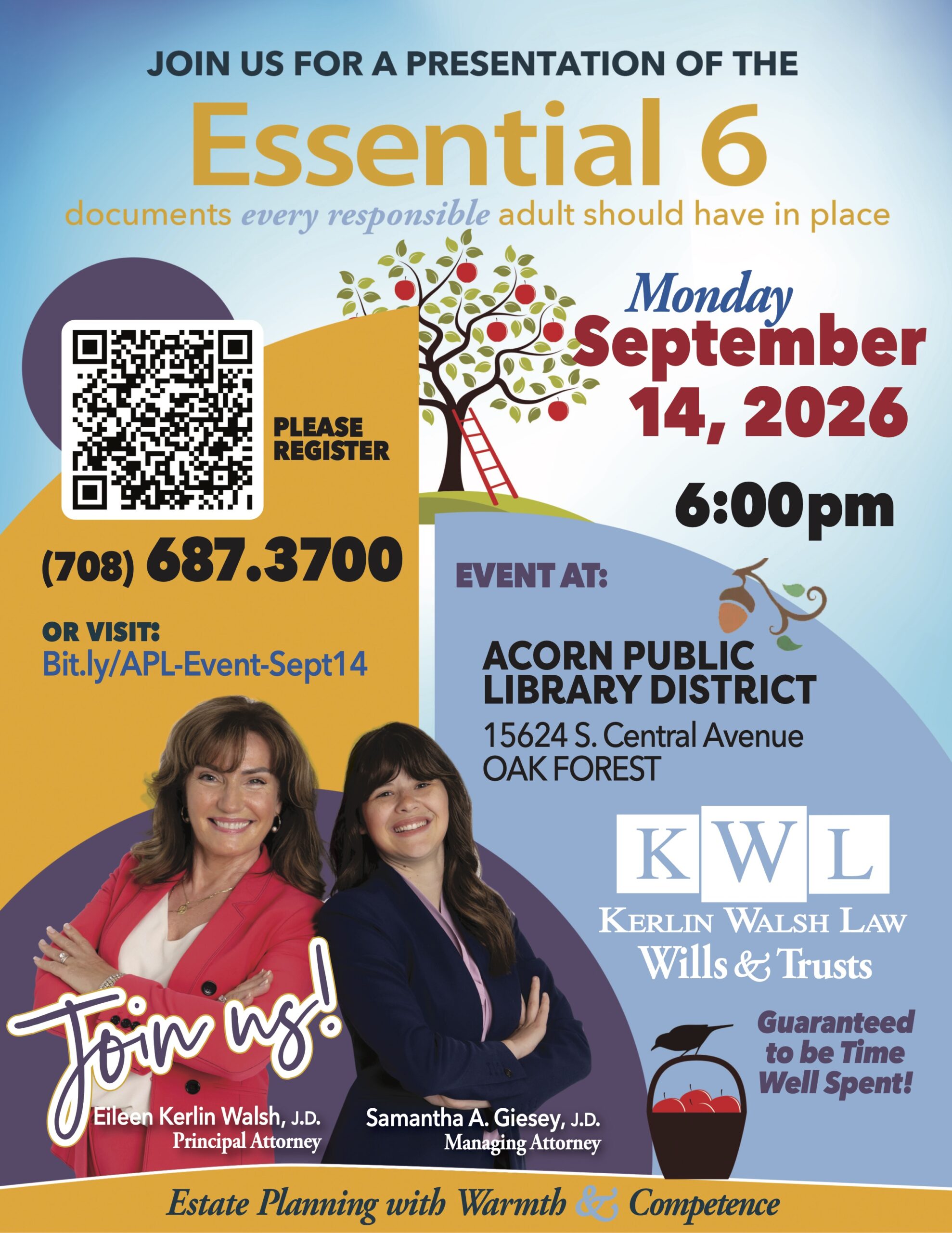 Essential 6 Event at Acorn Public Library on September 14 at 6pm