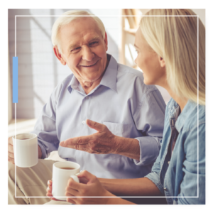 Too Late To Plan - Elderly father having a discussion with his daughter over coffee