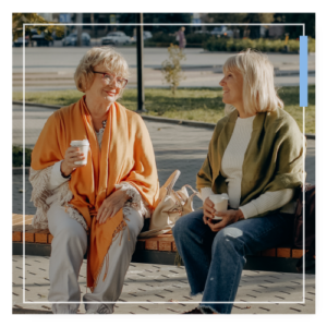 Two women having a talk over coffee